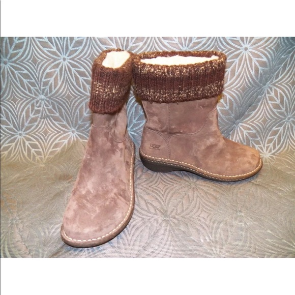 New Womens UGG Kaylana Espresso Brown Suede Boots - Picture 1 of 5